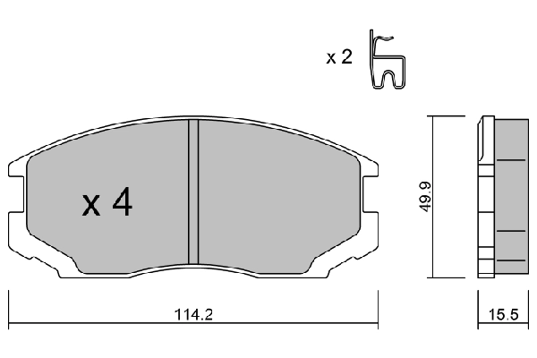 Brake Pad Set, disc brake Premium ADVICS by AISIN BPMI-1904