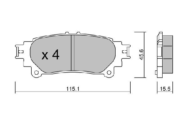 Brake Pad Set, disc brake Premium ADVICS by AISIN BPLX-2000
