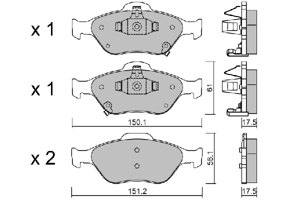 Brake Pad Set, disc brake Premium ADVICS by AISIN BPTO-1002