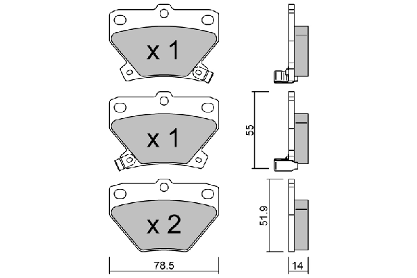 Brake Pad Set, disc brake Premium ADVICS by AISIN BPTO-2005