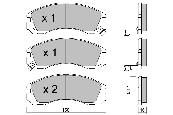 Brake Pad Set, disc brake Premium ADVICS by AISIN BPMI-1902