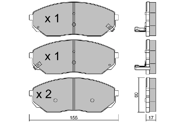 Brake Pad Set, disc brake Premium ADVICS by AISIN BPKI-1903