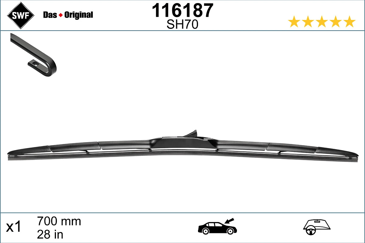 Wiper Blade DAS ORIGINAL HBLADE 116187