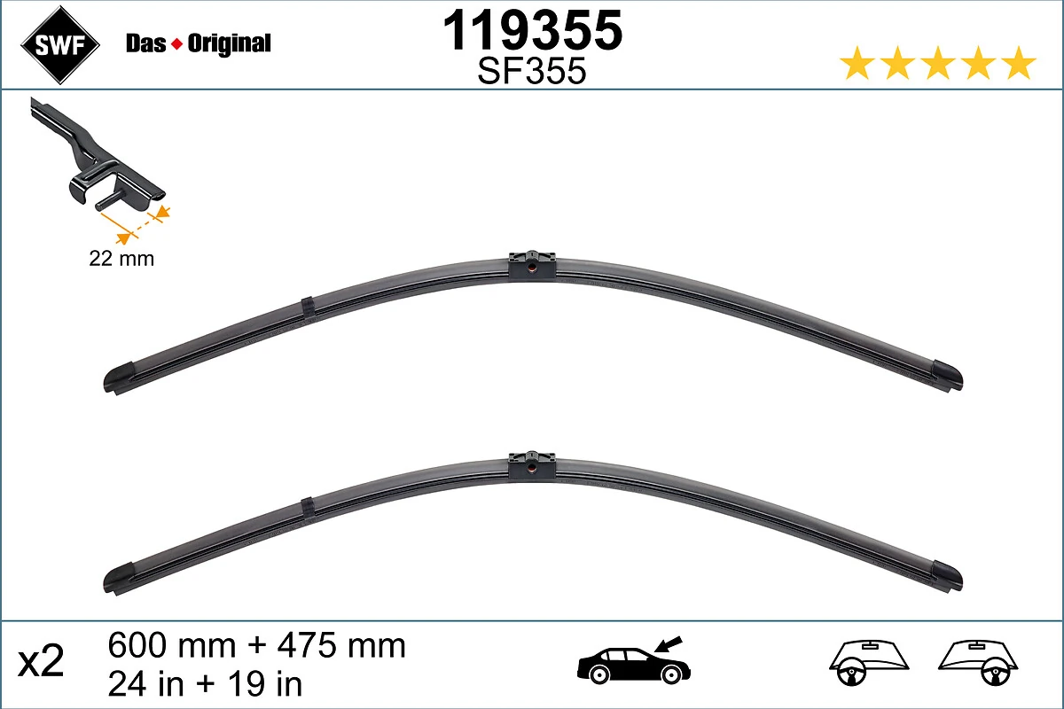 Wiper Blade DAS ORIGINAL SET 119355