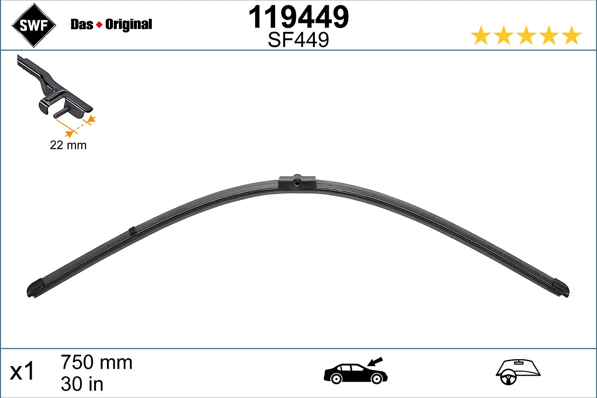 Wiper Blade DAS ORIGINAL SINGLE 119449