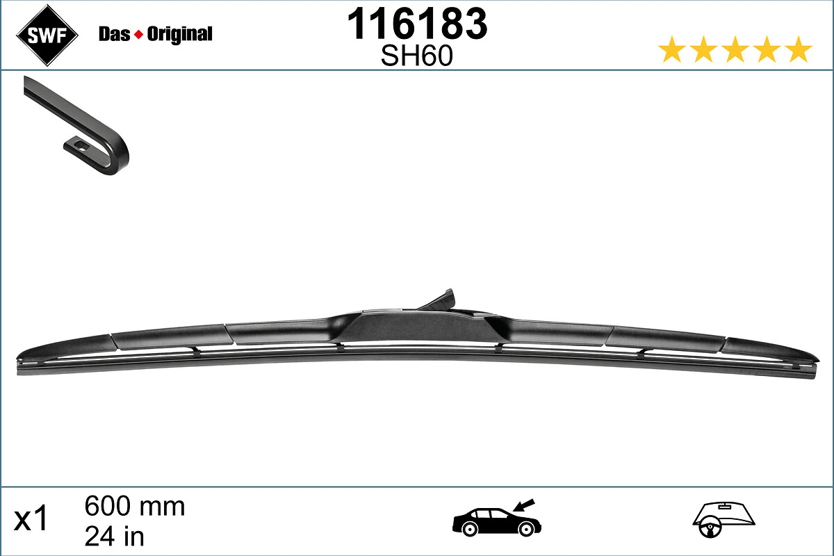 Wiper Blade DAS ORIGINAL HBLADE 116183