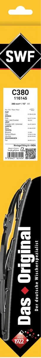 Wiper Blade DAS ORIGINAL SINGLE 116145