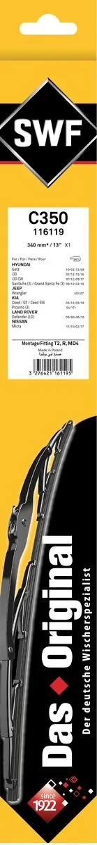 Limpiaparabrisas DAS ORIGINAL SINGLE 116119