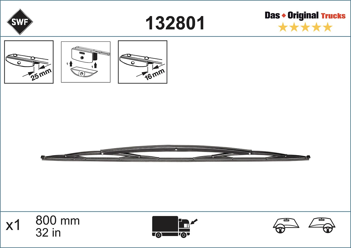 Wiper Blade DAS ORIGINAL TRUCKS 132801