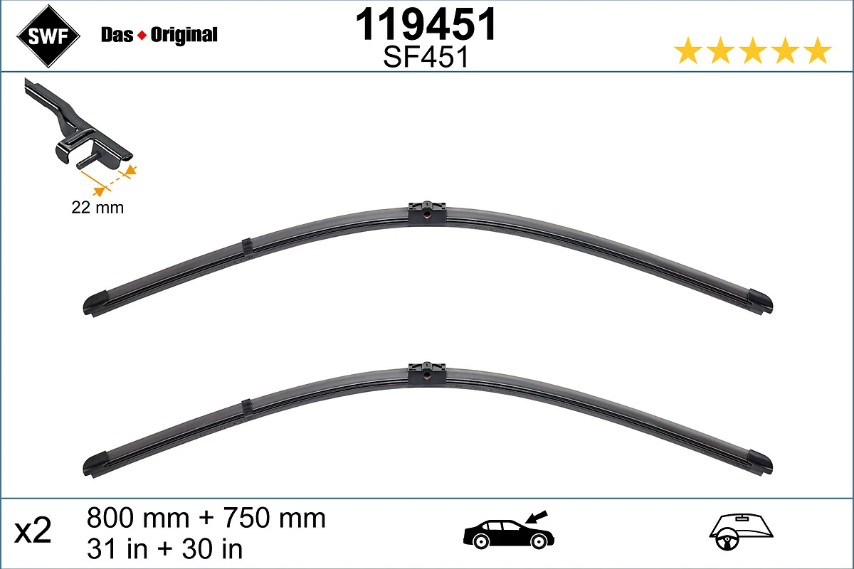 Wiper Blade DAS ORIGINAL SET 119451