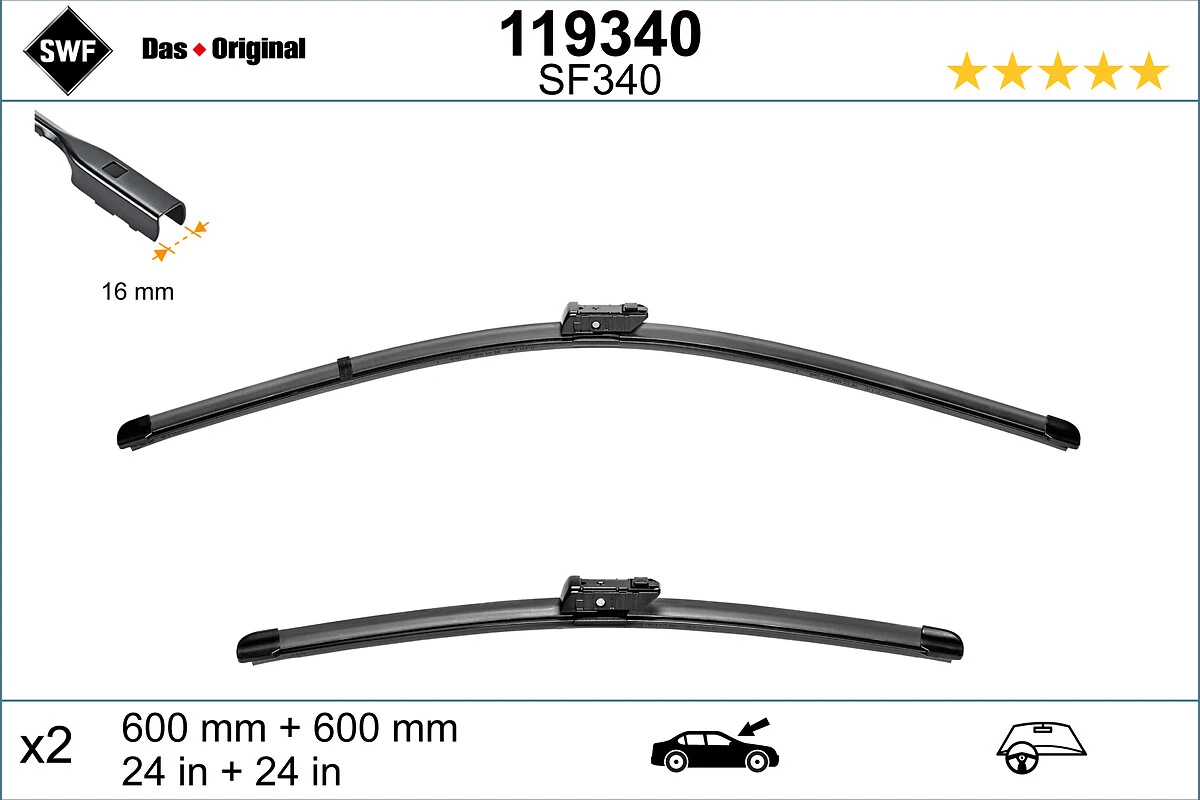 Wiper Blade DAS ORIGINAL SET 119340