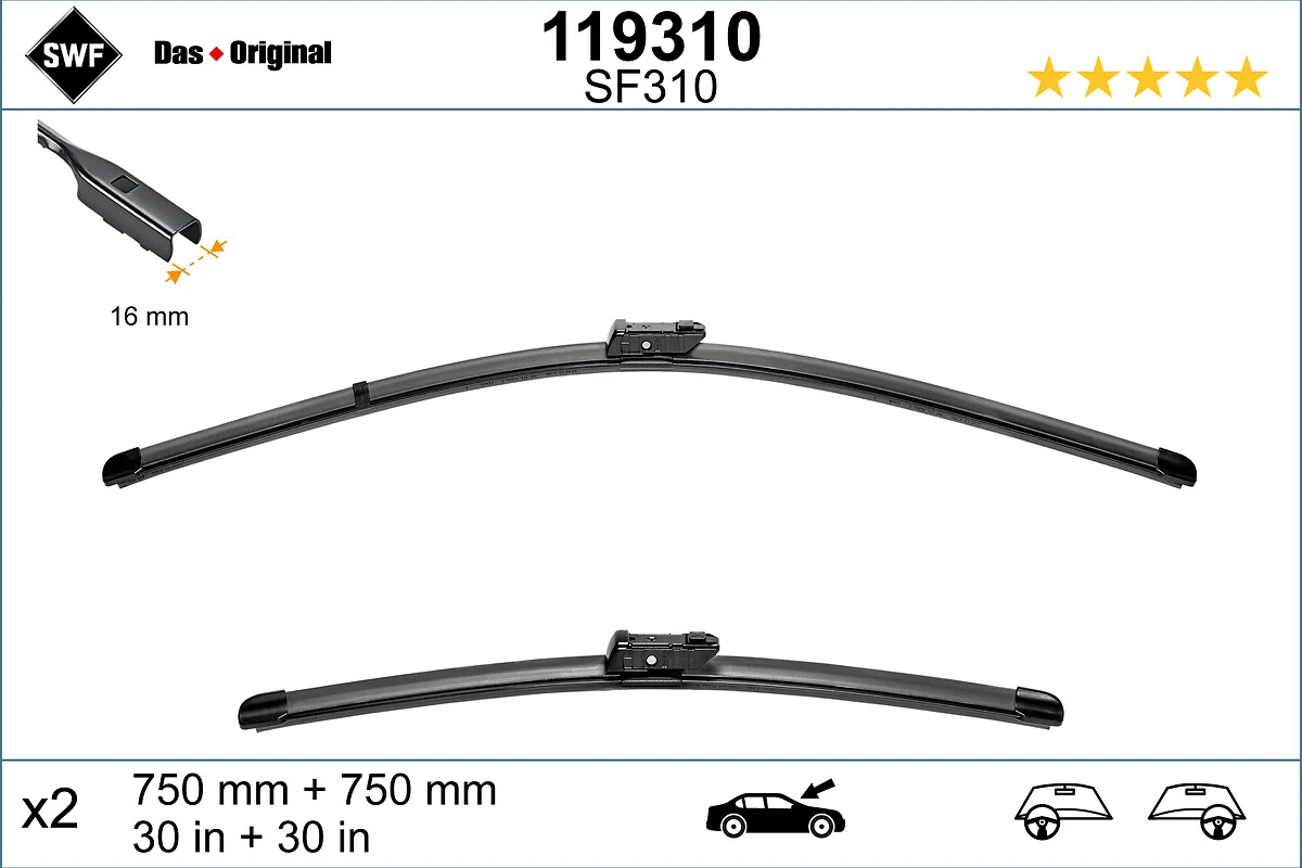 Wiper Blade DAS ORIGINAL SET 119310