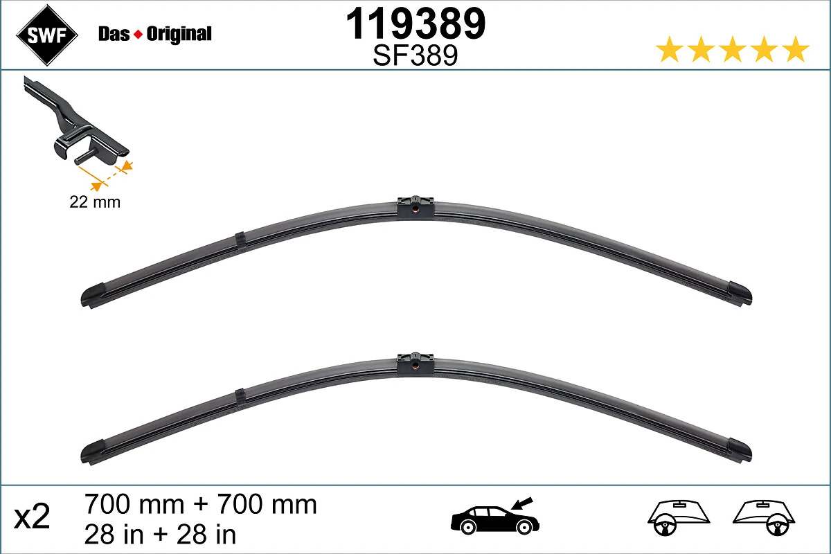 Wiper Blade DAS ORIGINAL SET 119389