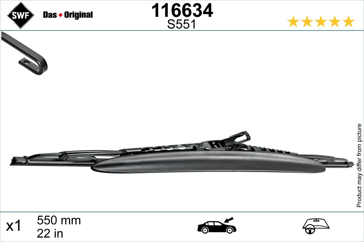 Wiper Blade DAS ORIGINAL SINGLE 116634