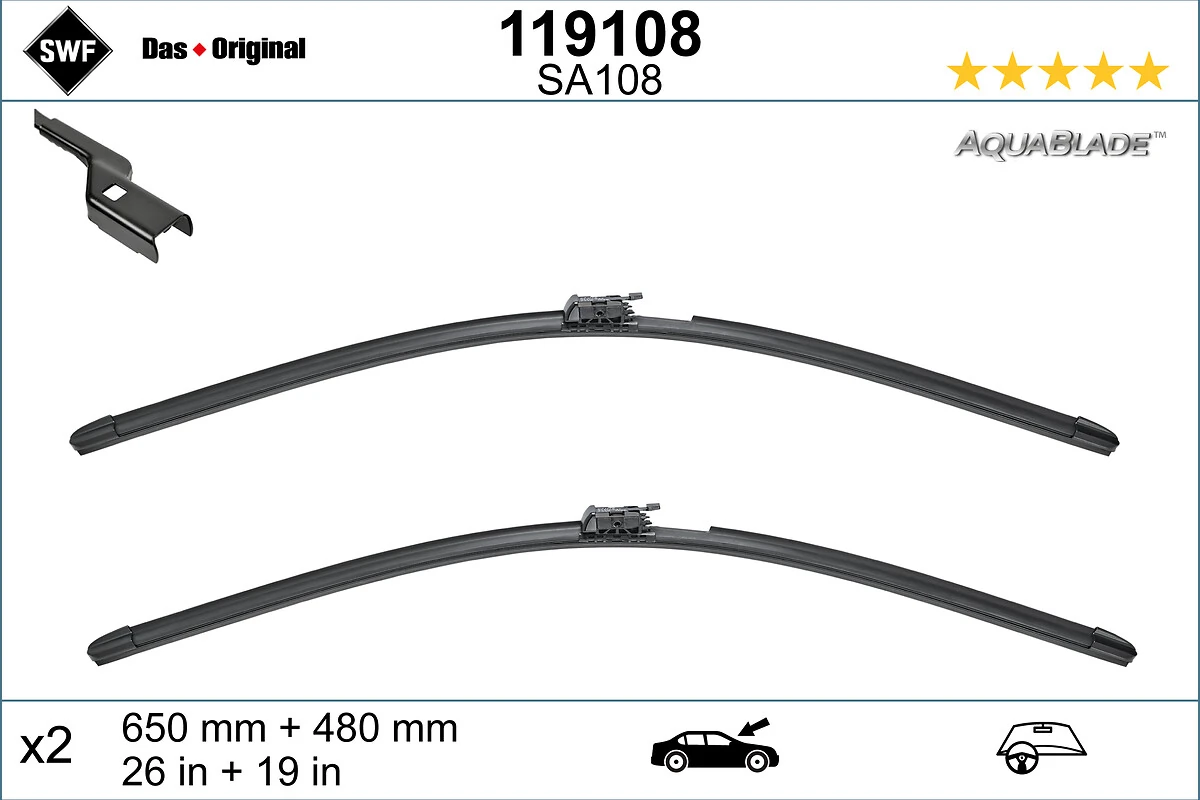 Wiper Blade DAS ORIGINAL AQUABLADE 119108