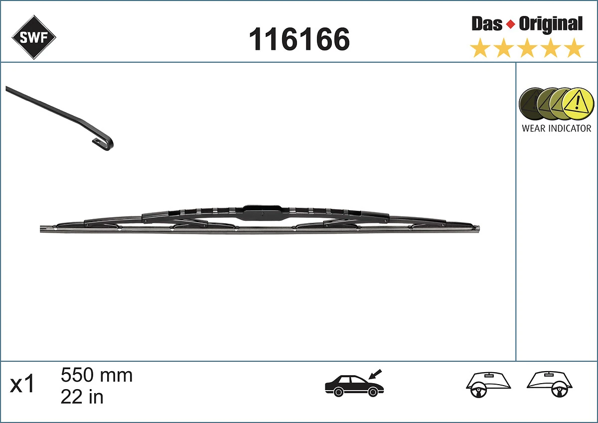 Wiper Blade DAS ORIGINAL SINGLE 116166
