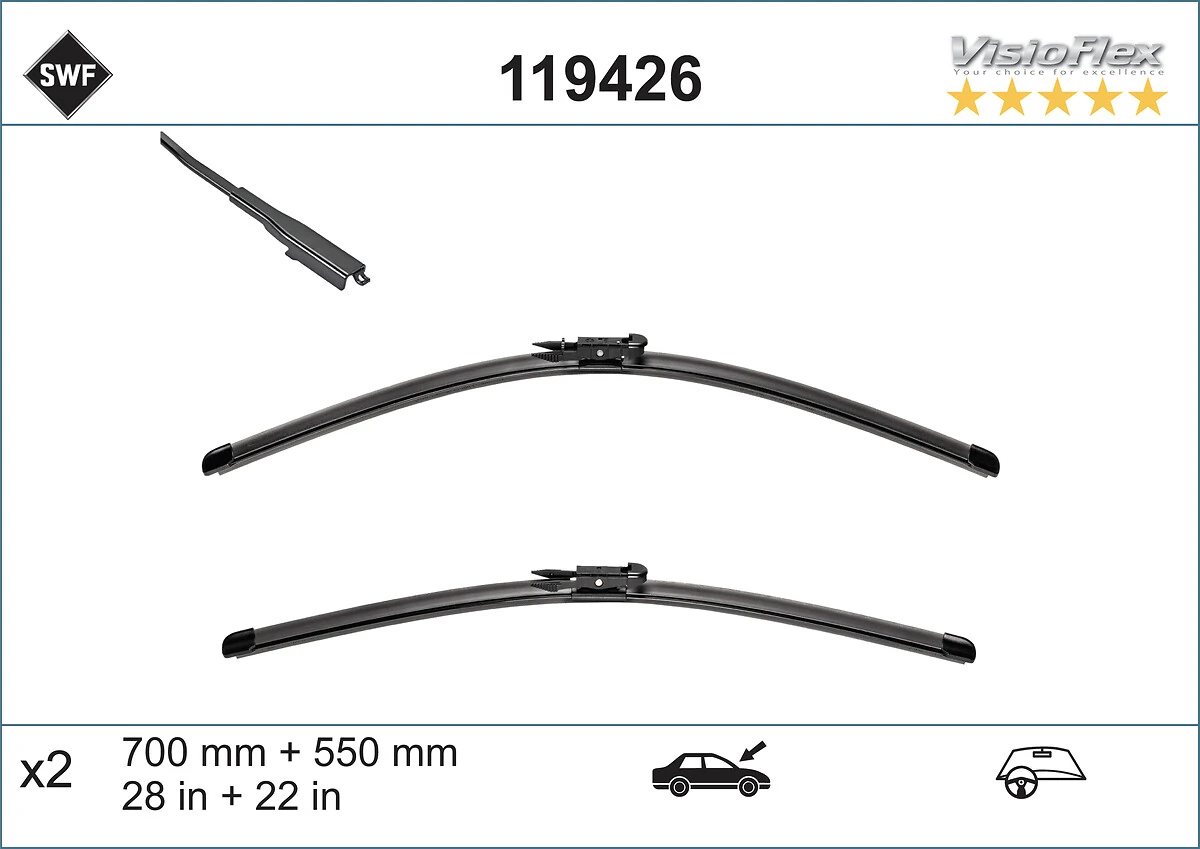 Wiper Blade ORIGINAL VISIOFLEX SET 119426
