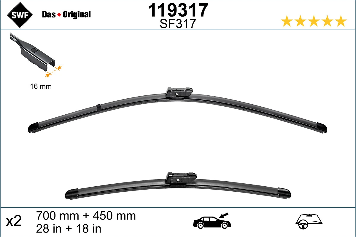 Wiper Blade DAS ORIGINAL SET 119317