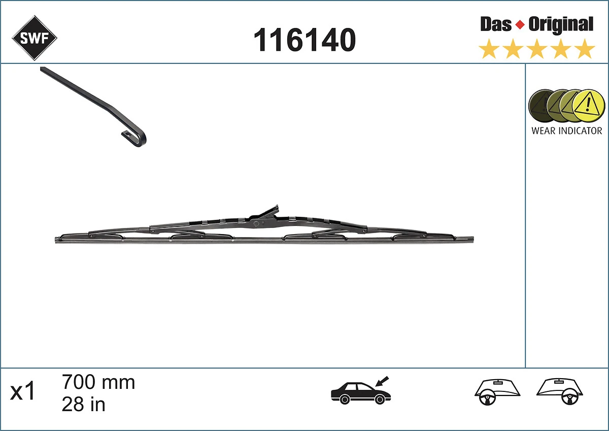 Wiper Blade DAS ORIGINAL SINGLE 116140