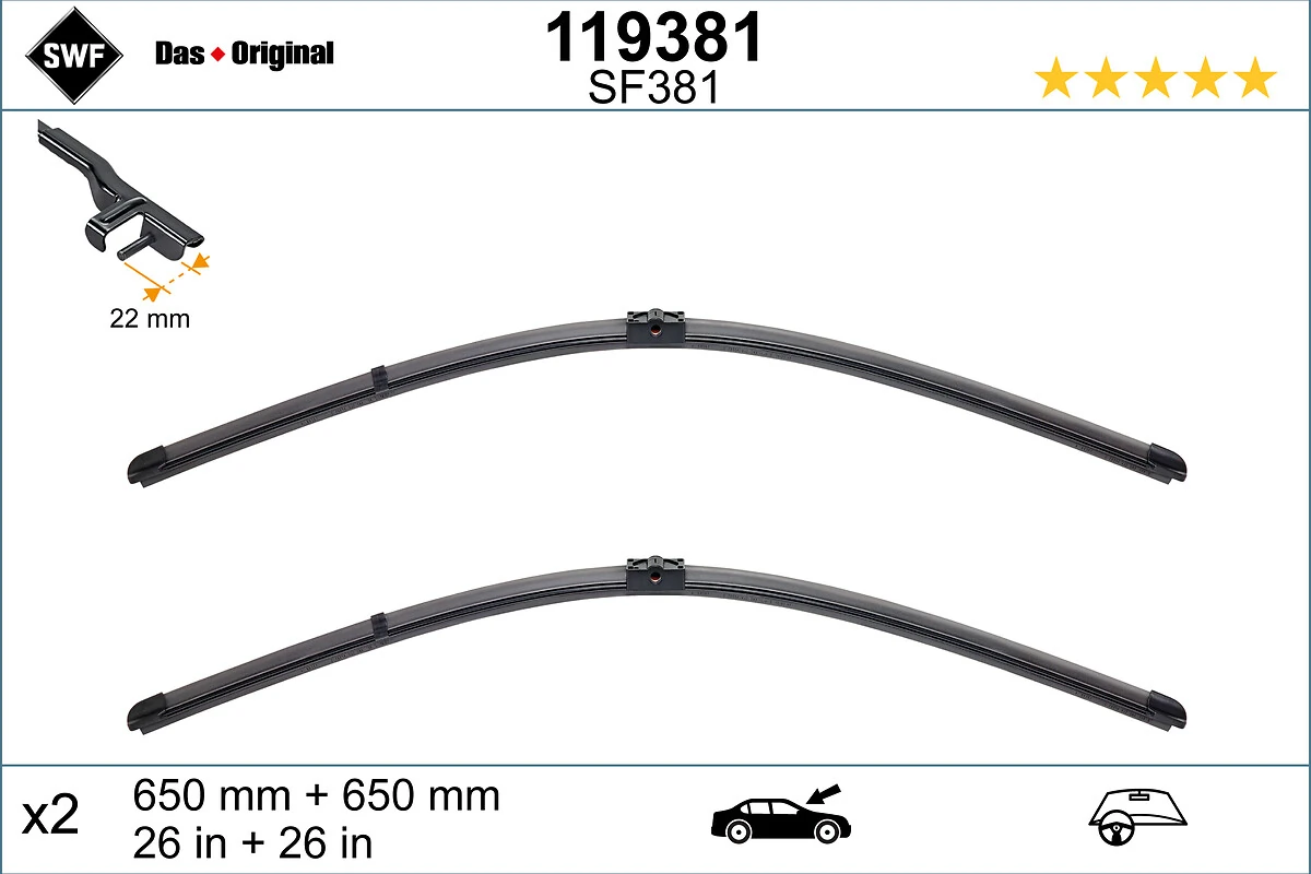 Wiper Blade DAS ORIGINAL SET 119381