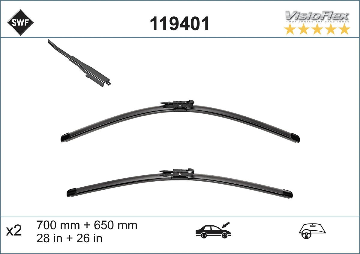 Wiper Blade ORIGINAL VISIOFLEX SET 119401