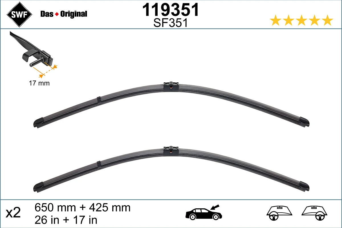 Wiper Blade DAS ORIGINAL SET 119351