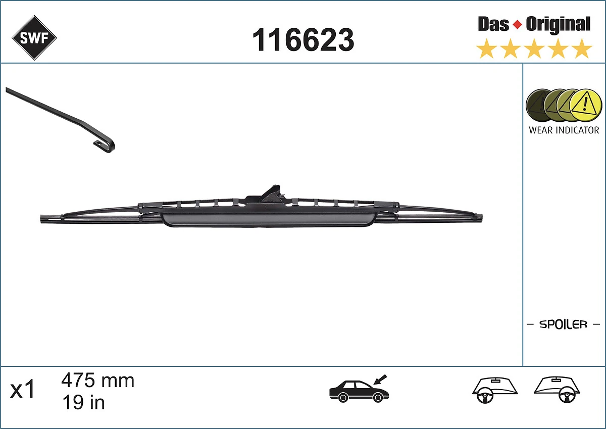 Wiper Blade DAS ORIGINAL SINGLE 116623
