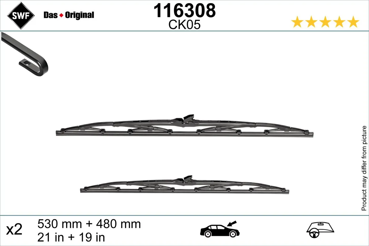Wiper Blade DAS ORIGINAL SET 116308