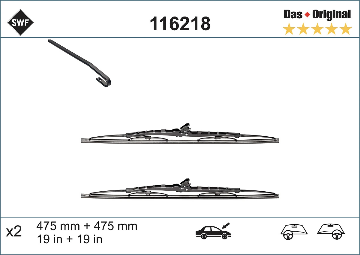 Wiper Blade DAS ORIGINAL SET 116218