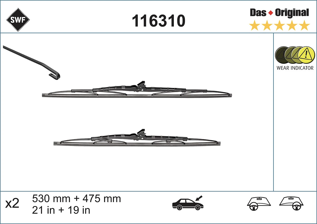 Wiper Blade DAS ORIGINAL SET 116310