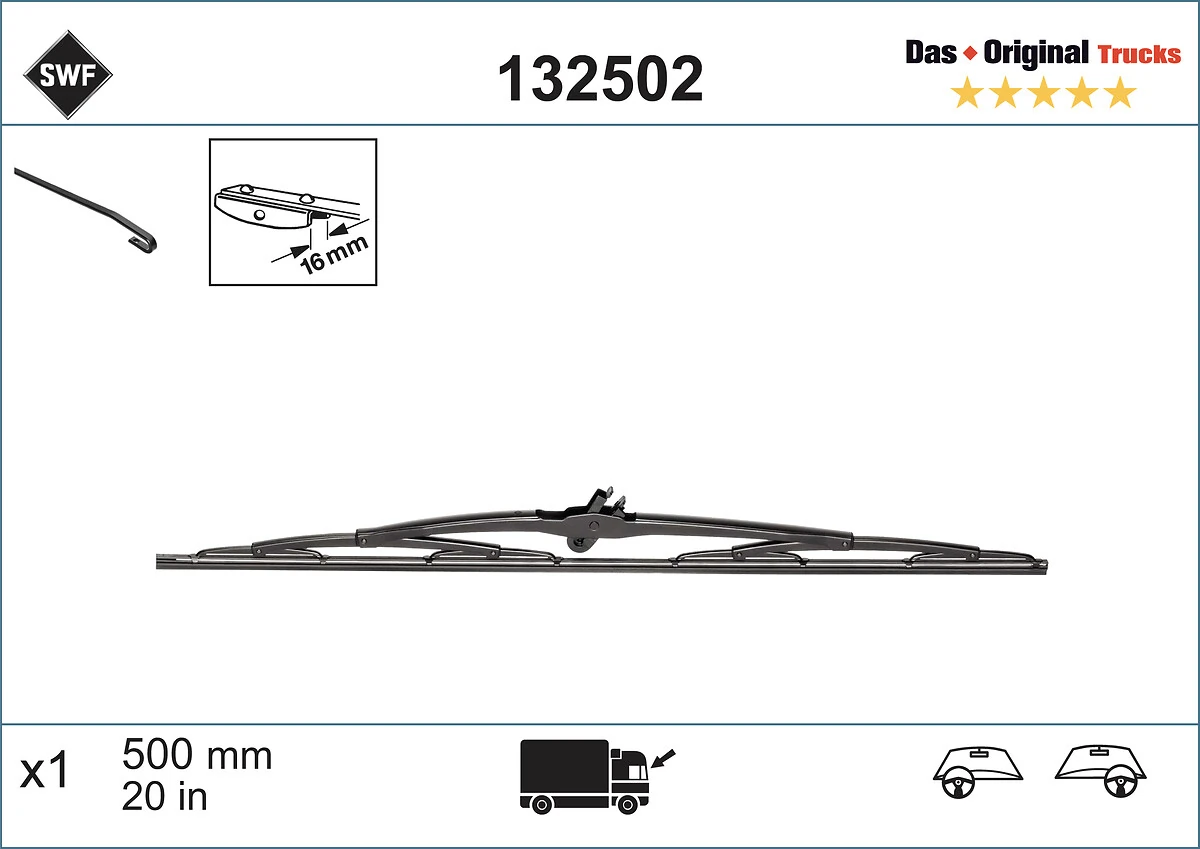Wiper Blade DAS ORIGINAL TRUCKS 132502