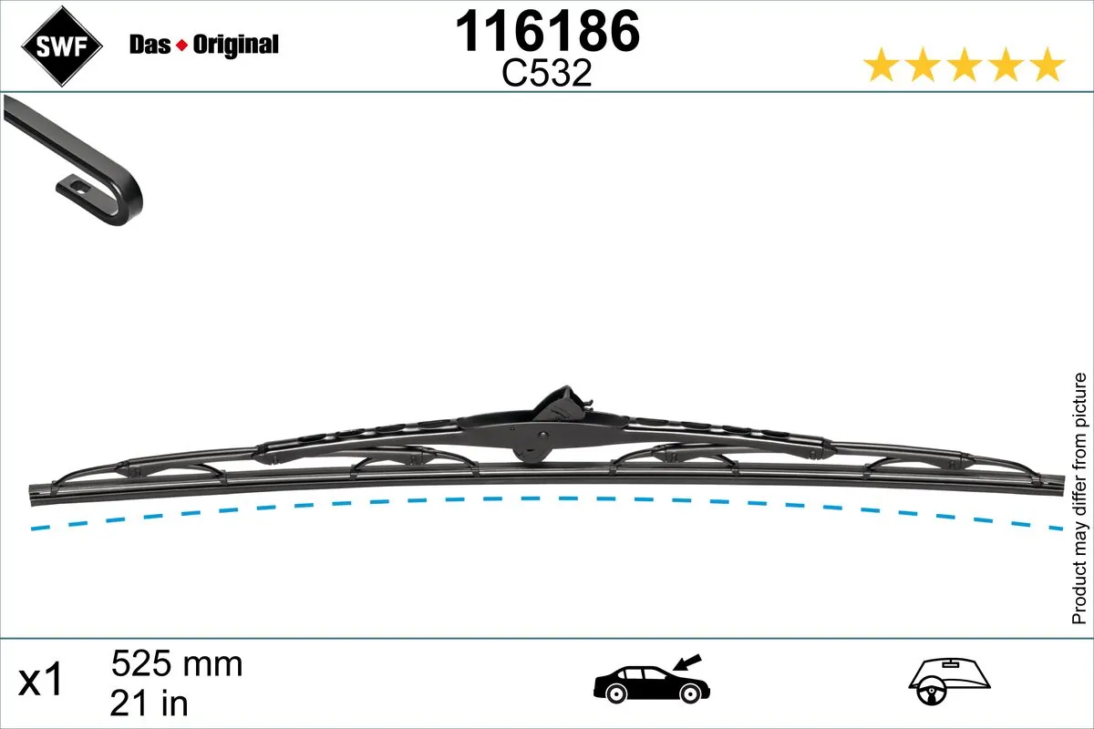 Wiper Blade DAS ORIGINAL SINGLE 116186