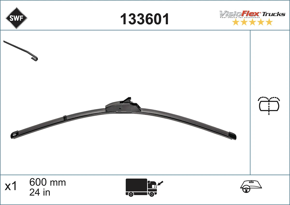 Wiper Blade ALTERNATIVE VISIOFLEX TRUCKS 133601