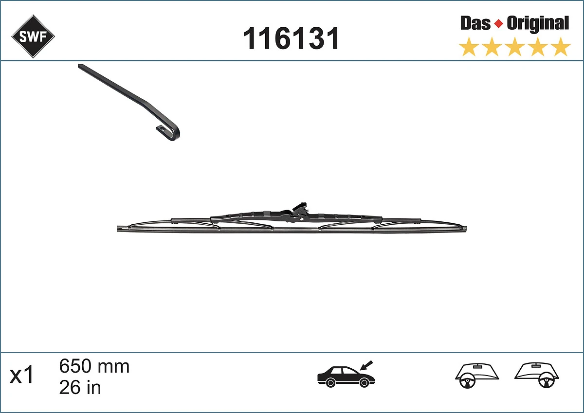 Wiper Blade DAS ORIGINAL SINGLE 116131