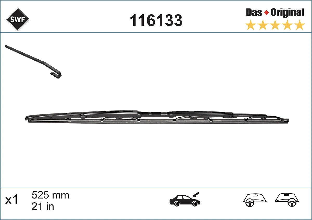 Wiper Blade DAS ORIGINAL SINGLE 116133