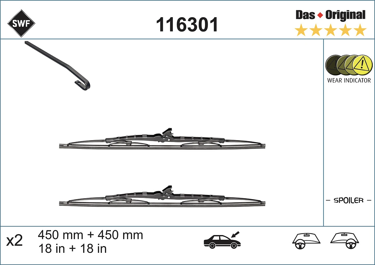 Wiper Blade DAS ORIGINAL SET 116301