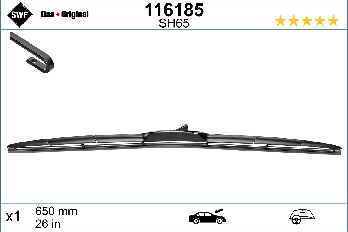 Wiper Blade DAS ORIGINAL HBLADE 116185