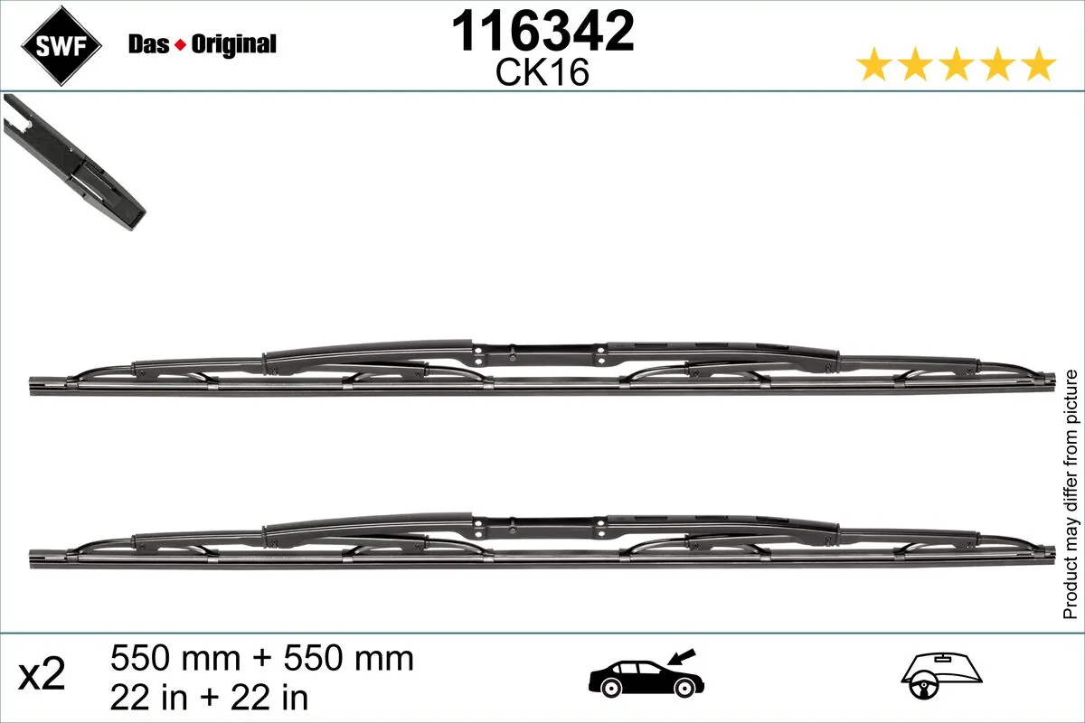 Wiper Blade DAS ORIGINAL SET 116342