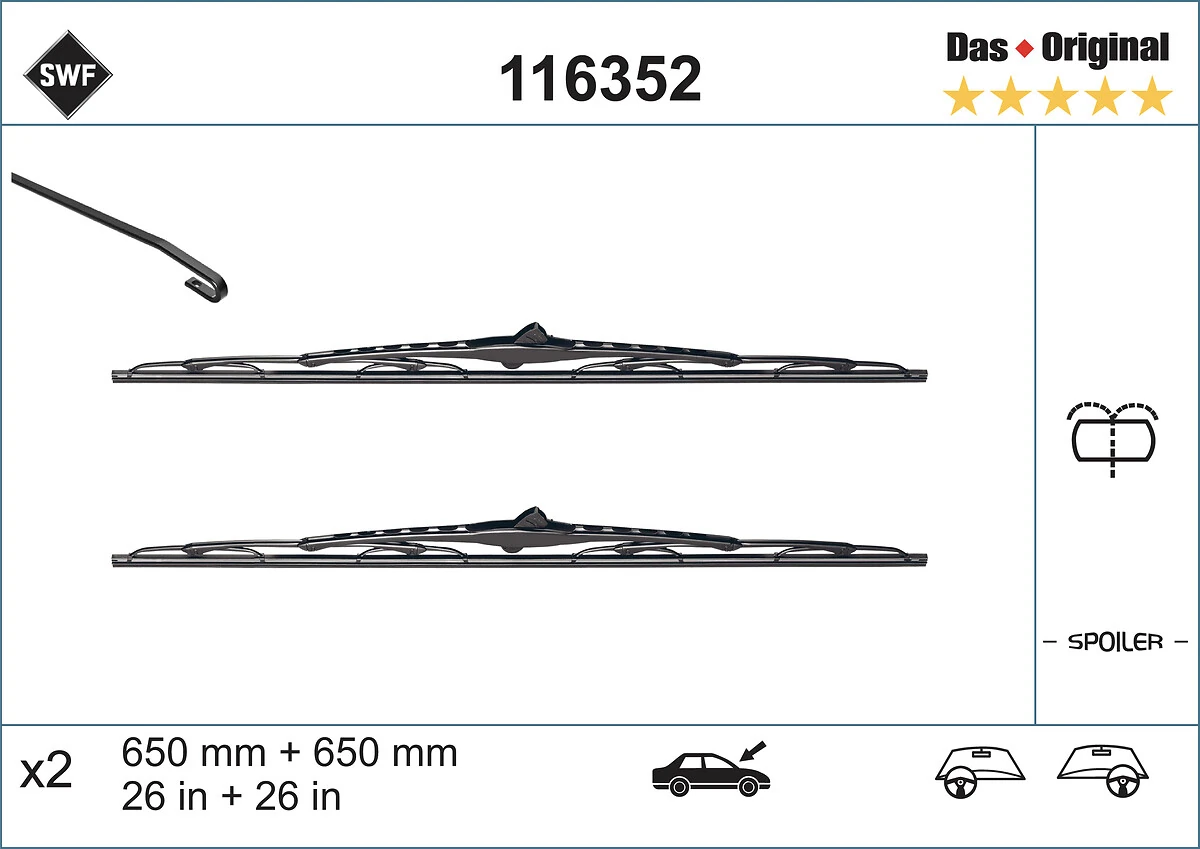 Wiper Blade DAS ORIGINAL SET 116352