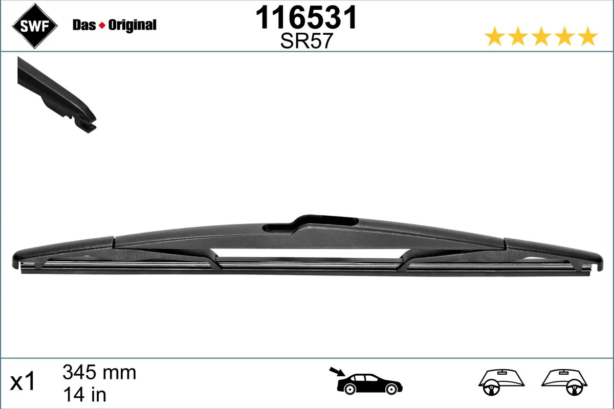 Wiper Blade DAS ORIGINAL REAR 116531