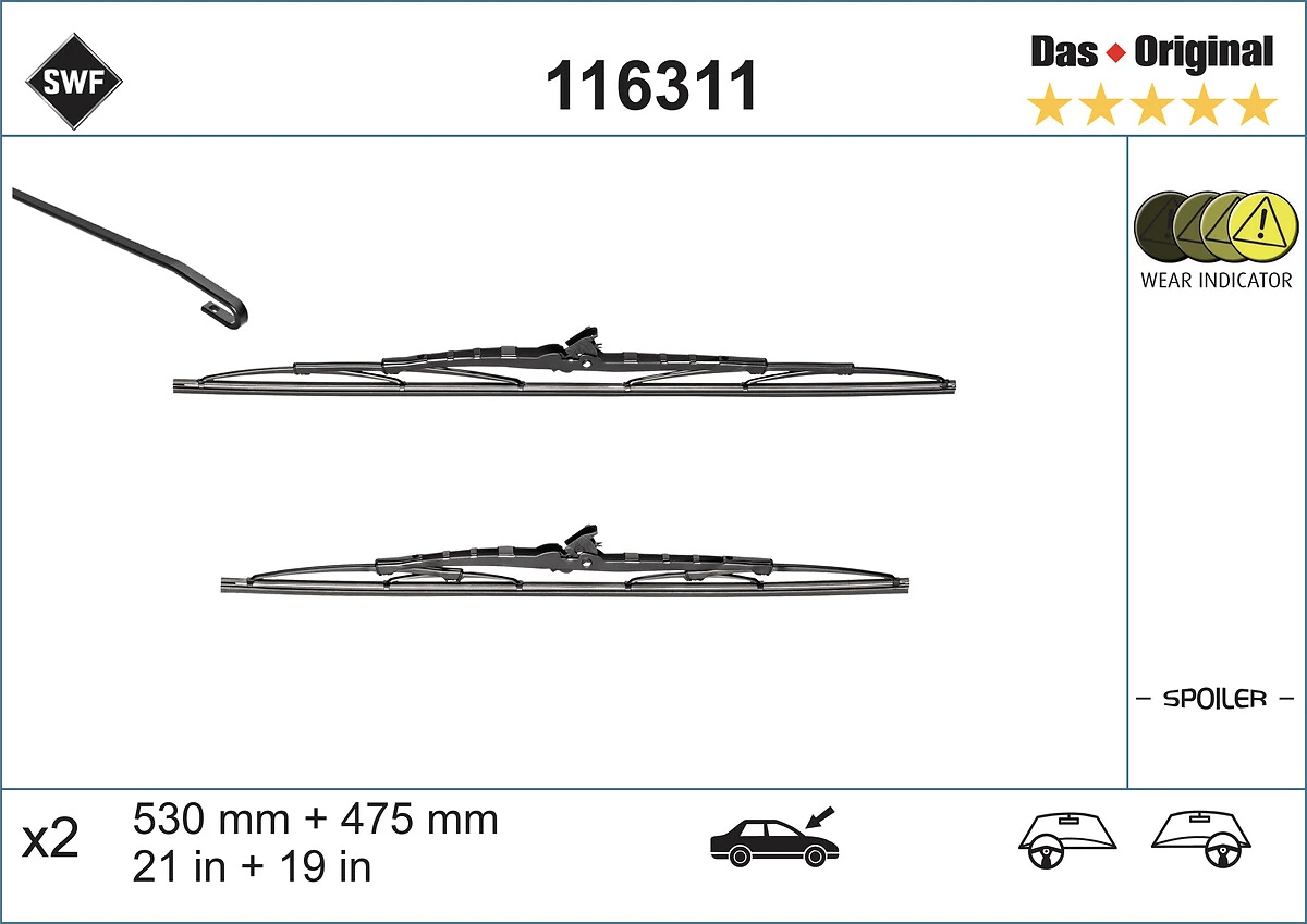 Wiper Blade DAS ORIGINAL SET 116311