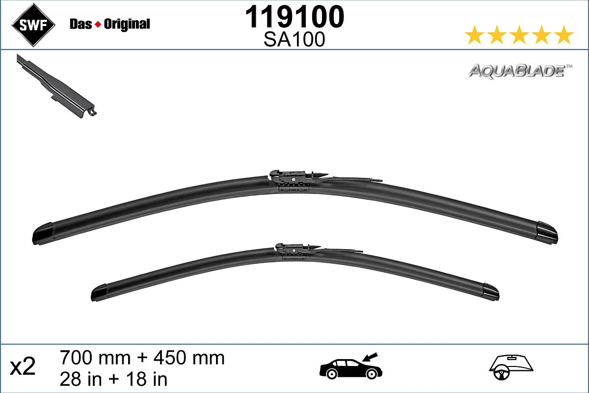 Wiper Blade DAS ORIGINAL AQUABLADE 119100