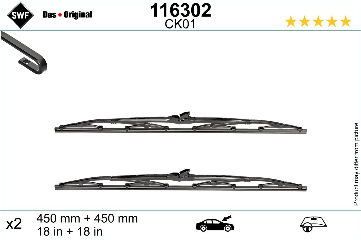 Wiper Blade DAS ORIGINAL SET 116302
