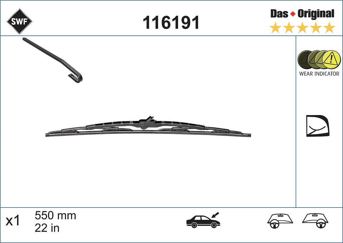 Wiper Blade DAS ORIGINAL SINGLE 116191