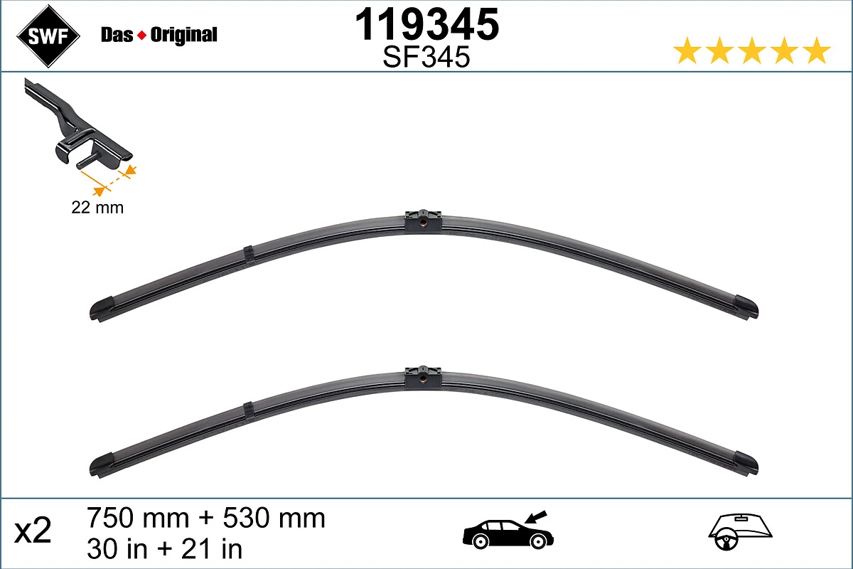 Wiper Blade DAS ORIGINAL SET 119345