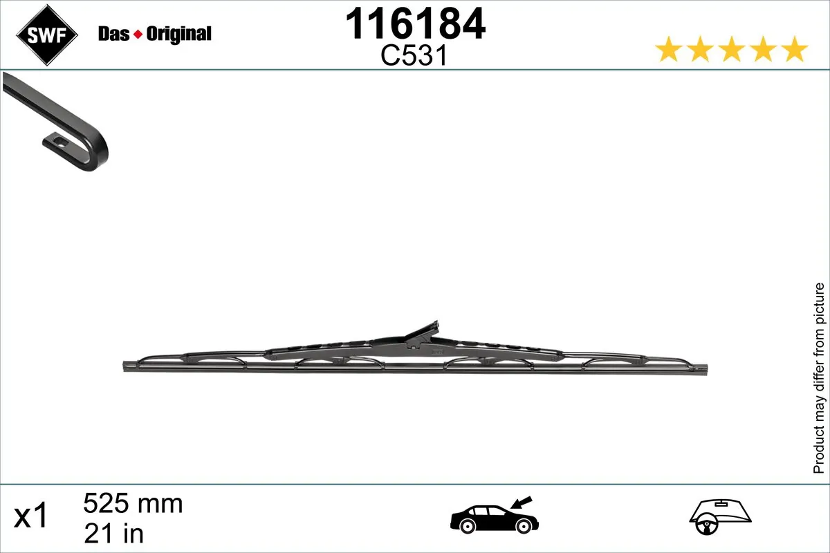Wiper Blade DAS ORIGINAL SINGLE 116184