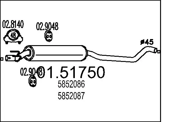 Centre Muffler 01.51750