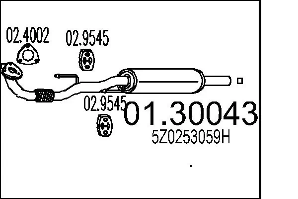 MTS Silenziatore anteriore 0130043