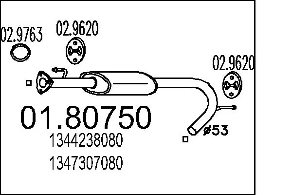 Centre Muffler 01.80750