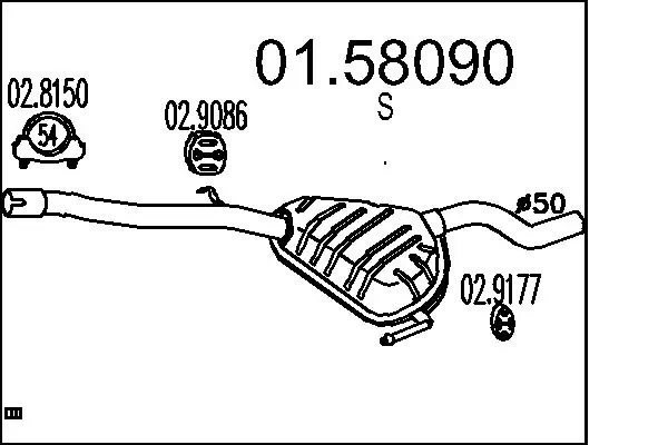 Centre Muffler 01.58090